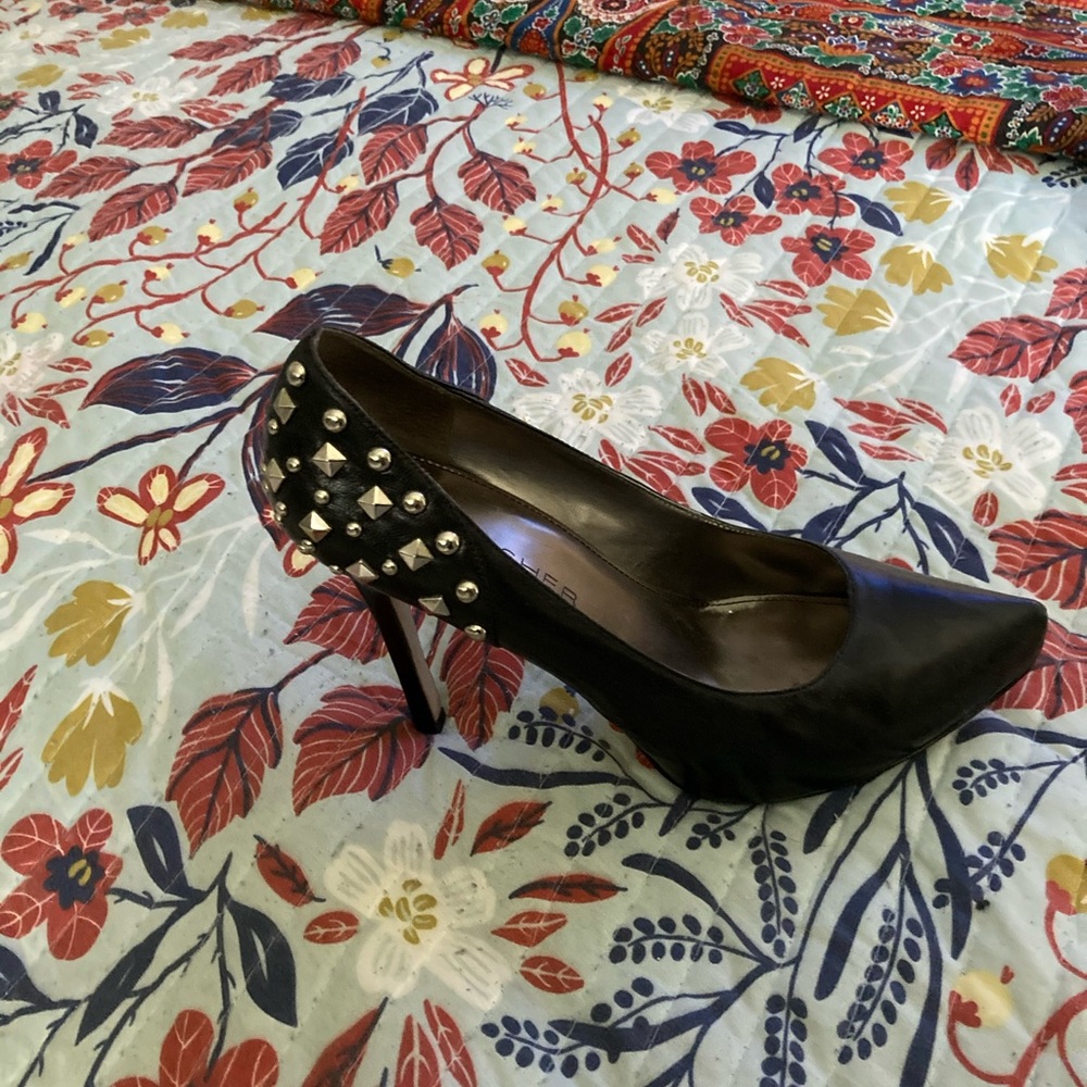 Marc Fisher black heels with silver stones, size 9.5